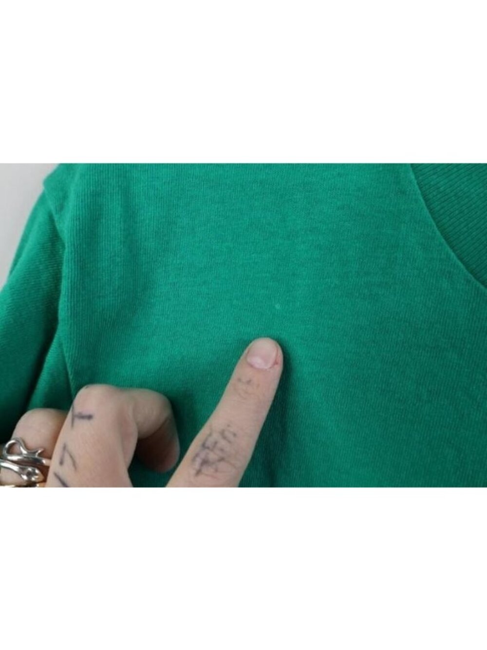 Vtg 70s 80s Streetwear Mens Medium Blank Cotton Pocket T-Shirt Kelly Green USA - Picture 5 of 12